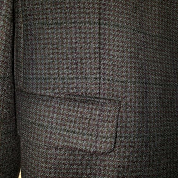 Vintage Lord & Taylor Albert Nipon Men Wool Jacket Fitted Check Blazer 42R - Picture 6 of 13